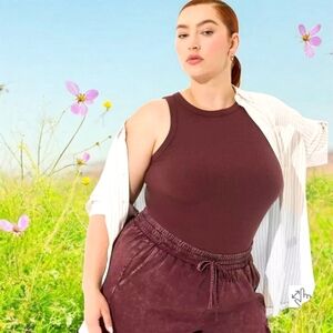 TORRID Plus Size Sassafrass Color Super Soft Ribbed High Neck Tank Top 2X